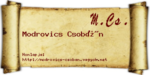 Modrovics Csobán névjegykártya